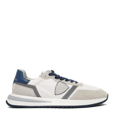 Philippe Model Paris White Blue Leather Sneakers In Multi