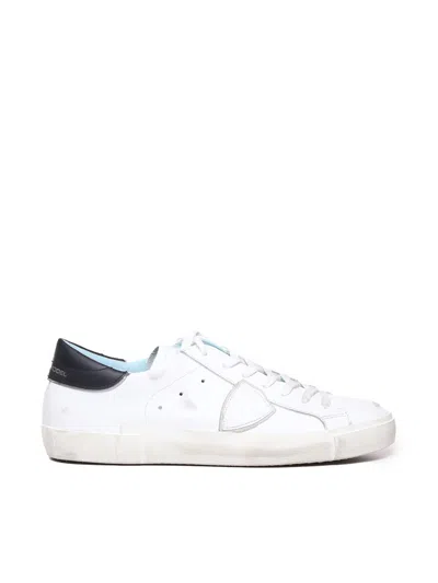 Philippe Model Parisx Sneakers In Leather In Veau_blanc Noir