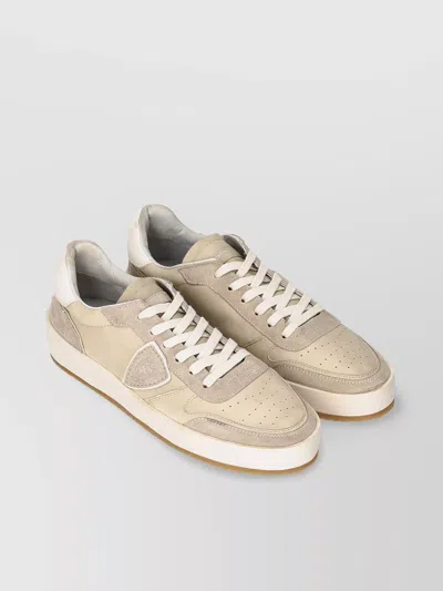 Philippe Model Perforated Rubber Sole Suede Slip-on Sneakers In Brown