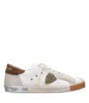 Philippe Model Low Top Sneakers With Suede Heel Tab In White