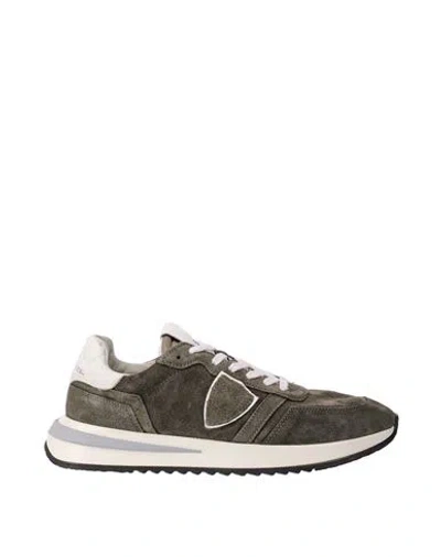 Philippe Model Sneakers Man Sneakers Military Green Size 9 Leather