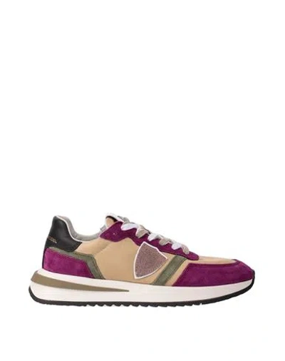 Philippe Model Sneakers Woman Sneakers Purple Size 8 Leather