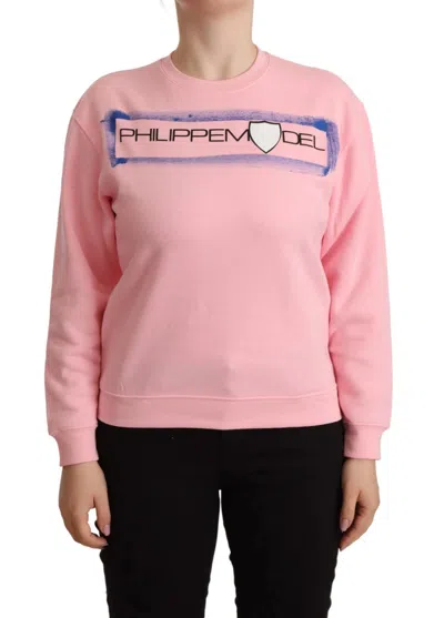 PHILIPPE MODEL PINK PRINTED LONG SLEEVES PULLOVER SWEATER