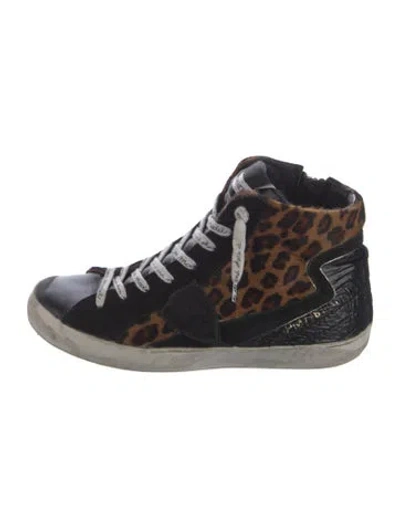 Pre-owned Philippe Model Ponyhair Animal Print Sneakers In Black
