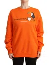 Philippe Model Orange Printed Long Sleeves Pullover Sweater In Orange