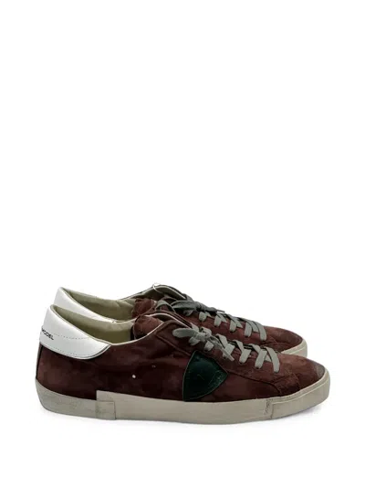 Philippe Model Prlu.xs25 Logo-patch Sneakers In Brown