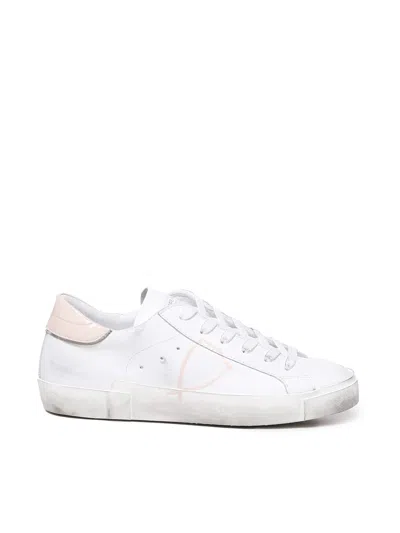 Philippe Model Prsx Casual Leather Sneaker In Nude & Neutrals