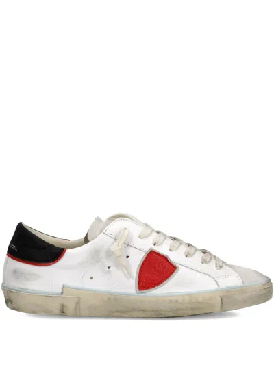 Philippe Model Prsx Colour-blocked Low-top Sneakers In White