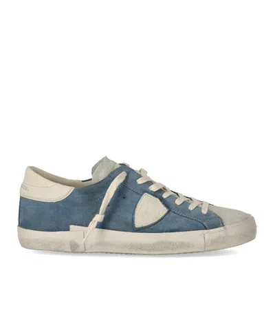 Philippe Model Prsx Daim Blue Cream Trainer In Multi