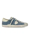Philippe Model Prsx Daim Blue Cream Sneaker In Blue