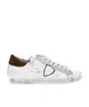 Philippe Model Parisx Sneakers In Leather With Contrasting Heel Tab In White