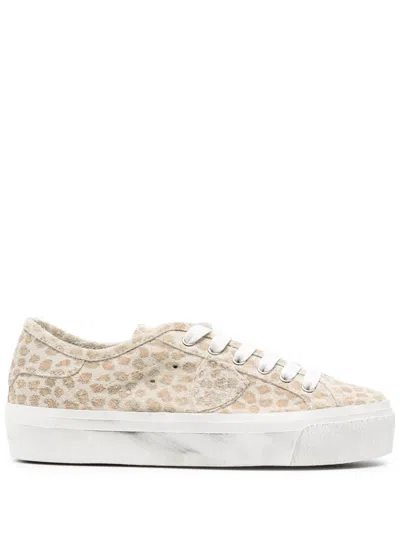 Philippe Model Prsx Haute Logo-patch Sneakers In Neutrals