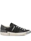 Philippe Model Elegant Glitter Sneakers For Women In Black