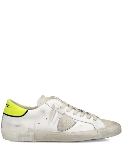 PHILIPPE MODEL PRSX LEATHER PATCHWORK LOW-TOP SNEAKERS