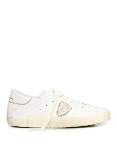 Philippe Model Prsx Leather Sneakers In White