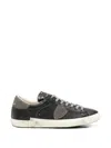 Philippe Model Prsx Logo-patch Leather Sneakers In Gray