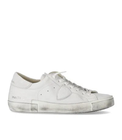 Philippe Model Prsx Basic Sneaker In Leather In White