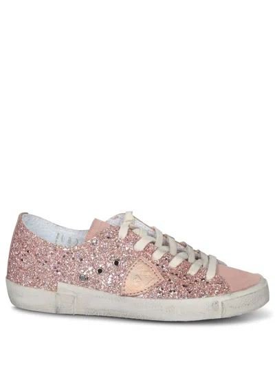 Philippe Model Prsx Low Glitter Pink Sneakers