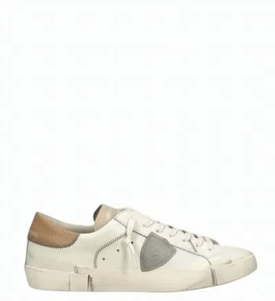 Philippe Model Prsx Low Leather Distressed Sneakers In Multi