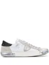 Philippe Model Calf Leather Prsx Sneakers In Vintage-effect In White