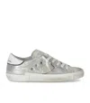 Philippe Model Prsx Low Metal Silver Sneaker In Silver