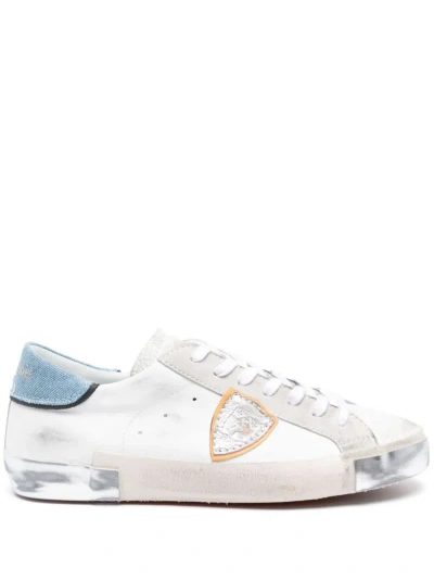 Philippe Model Prsx Low Trainers - White And Light Blue