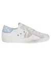 Philippe Model Leather Sneakers With Suede Accents In White
