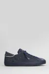 Philippe Model Prsx Low Sneakers In Blue Leather In Blue