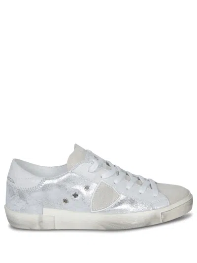 Philippe Model Prsx Low Sneakers In Silver