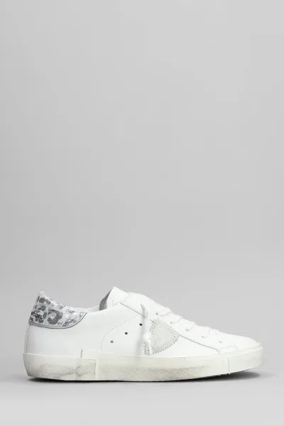 Philippe Model Prsx Low Sneakers In White Leather