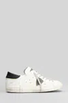 Philippe Model Prsx Low Sneakers In White Leather In Animal Print