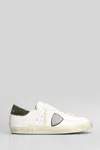 Philippe Model Prsx Low Sneakers In White Leather In White