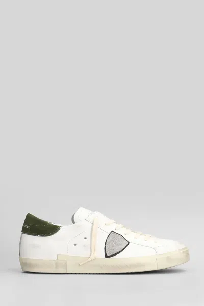 Philippe Model Prsx Low Sneakers In White Leather