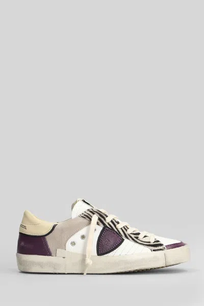 Philippe Model Prsx Low Sneakers In White Leather