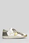 Philippe Model Prsx Low Sneakers In White Leather In White