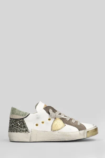 Philippe Model Prsx Low Sneakers In White Leather