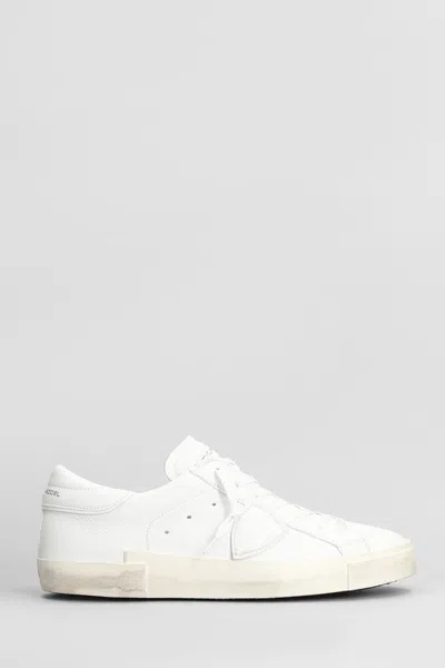 Philippe Model Prsx Low Sneakers In White Leather