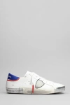 Philippe Model Prsx Low Sneakers In White Leather In White