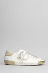 Philippe Model Prsx Low Sneakers In White Suede And Leather