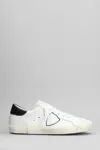 Philippe Model Prsx Low Sneakers In White Suede And Leather In White