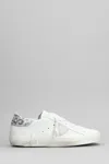 Philippe Model Prsx Low Sneakers In White Leather In Animal Print