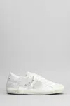 Philippe Model Prsx Low Sneakers In White Suede And Leather In Silver