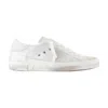Philippe Model Prsx Leather Sneakers In Silver