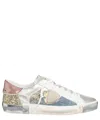 Philippe Model Paris White Glitter Powder Sneakers In Silver