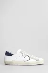 Philippe Model Parisx Sneakers In Leather With Contrasting Heel Tab In White