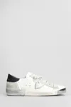 Philippe Model Prsx Low Sneakers In White Leather In White