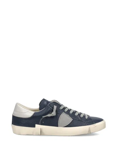 Philippe Model Prsx Low-top Leather Sneakers In Blue