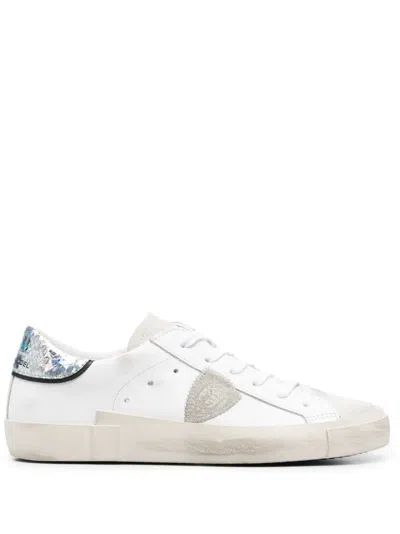 Philippe Model Prsx Low-top Leather Sneakers In White