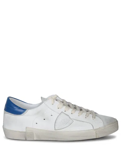PHILIPPE MODEL PRSX LOW WHITE-BLUE SNEAKERS