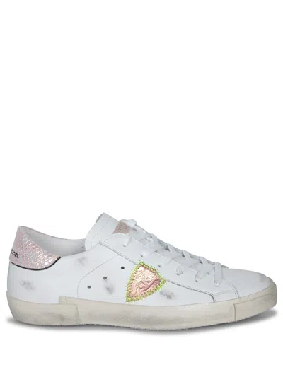 PHILIPPE MODEL PRSX LOW WHITE-PINK SNEAKERS